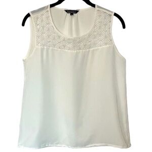 Nicole Miller Original Sleeveless Loose Flowy Blouse Size S Lace Accents…